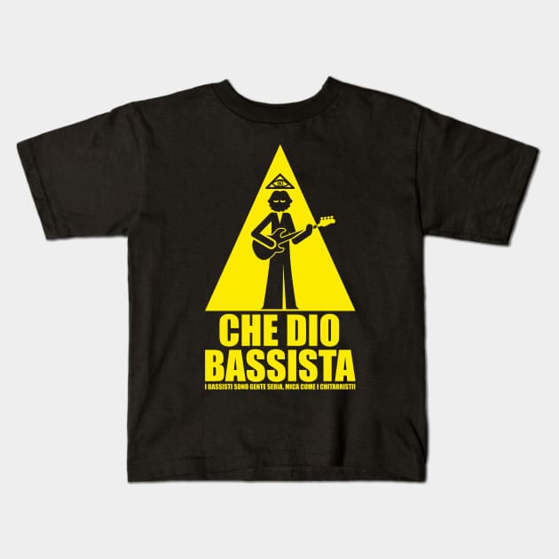 Che Dio Bassista Minimalista Kids T-Shirt by Maxsomma